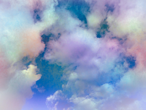 カラフルでふわふわの雲背景