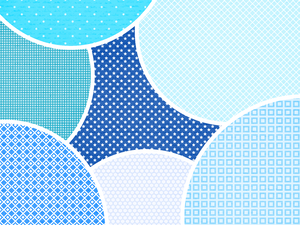 重なった柄 青色