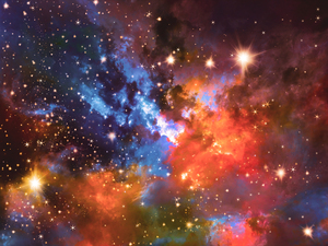 どこかの惑星の星空 イラスト風